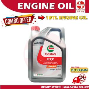 S2U Original Engine Oil Castrol GTX Ultraclean 15W-40 SN/CF ACEA A3/B3 4Liter Minyak Hitam Enjin Kereta 15W40