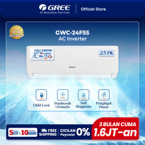 GREE AC F5S SERIES - INVERTER 2.5 PK - GWC-24F5(S) - WHITE PEARL (Unit Indoor & Outdoor) - Low Watt