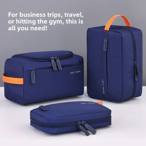 New Lightweight Travel Toiletry Bag for Men - Large Capacity & Portable Cosmetics Organizer for Business Trips Swimming and Gym