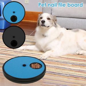 KZNAQQ Round Dog Nail Scratch Board Rotating Removable Dog Nail File Toy Pet Nail Scratcher Portable Pet Feeder Dog