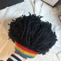 POXIA Birthday Gifts Fancy Brown Hair Accessories Balaclava Handmade Crochet Synthetic Hair Halloween Party Jamaican Knitted Beanies Wig Africa Roots Wig Braid Hat Men Wig Reggae Dreadlocks Wig. 