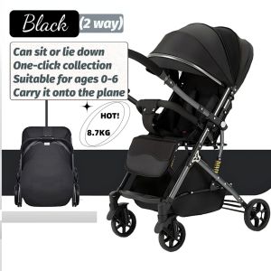 Beige Baby Stroller Foldable 2 Way Baby Stroller Compact Stroller Baby Travel Strollers Three-fold baby Strollers