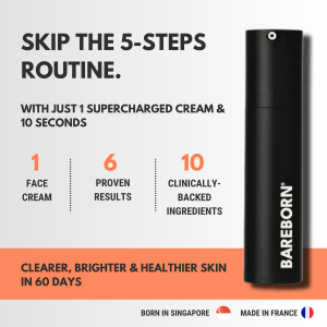 BAREBORN Multi-Purpose Face Cream v2 for High Performers - Born in Singapore Made in France.