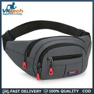 Men Women Sling Bag with 4-Zipper Pockets Waist Bag with Adjustable Strap Fashion Waist Pack for Travel Hiking Running