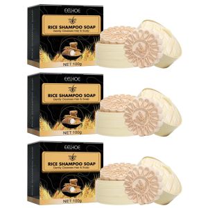 EELHOE 100g Rice Anti-Hair Fall Shampoo Soap Moisturizing Scalp Cleansing Hair Repairing Damaged Hair Nourishing Hair Strengthening Shampoo Soap