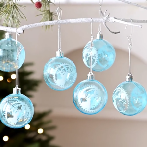 Shatterproof Plastic Holiday Decorations Clear Christmas Tree Ornaments Christmas Painted snowflake