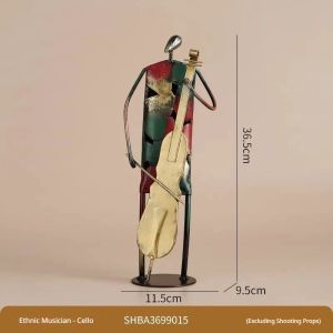 Sacesr Nordic High-end Iron Figurines Art Ornament Medieval Retro Dancer Miniatures for Living Room TV Cabinet Home Decoration FYFM 5T9N4