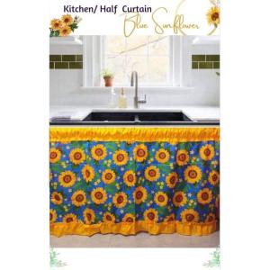 glamour curtain SUNFLOWER HALF WINDOW/LABABO CURTAIN fabric printed cloth