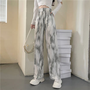 IELGY Tie-dye Wide-leg Pants Loose and Thin Mopping Long Casual Pants Women