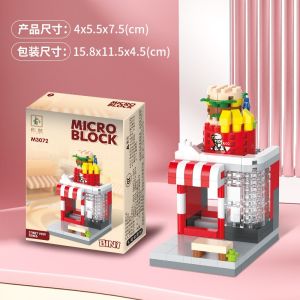 Mainan Anak Blok Seri Toko Burger  Edukasi Bricks Anak Nano Mini Karakter Kartun Bricks Balok Susun Mainan Edukasi Anak DIY Mainan Anak 3D Puzzle Toys Edukatif