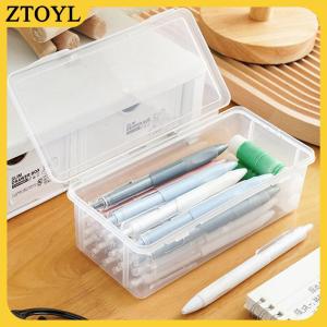 ZTOYL 1PC công suất lớn nhựa hộp bút chì Stackable mờ rõ ràng bút chì Hộp văn phòng vật tư lưu trữ tổ chức hộp
