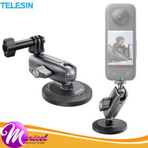 Telesin Action Camera 360-Degree Magnetic Neodymium Flat Base Aluminum Alloy Car Holder Mount for Insta360 DJI Osmo GoPro Akaso SJCAM etc CMM-001