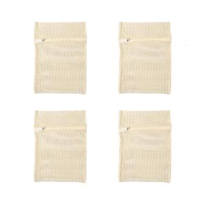 Pack of 4 Breathable Thickened Cotton Mesh Laundry Bags for Sweater Underwear Washing Net with Reinforced Zippers