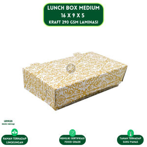 Paper Lunch Box Medium Laminasi 290 Gsm Lunch Box M (Isi 20 Pcs--LB1K25)