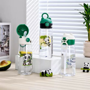 Botol Minum Sedotan Anti Tumpah Botol Minum Karakter Panda 520Ml 9490