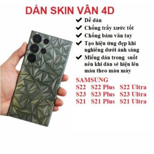 Miếng dán skin vân 4D mặt lưng trong suốt Samsung S23 S23 Plus S23 Ultra S22 S22 Plus S22 Ultra S21 S21 Plus S21 Ultra