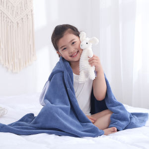 Childrens bath towel Absorbent cartoon coral velvet childrens bath towel with cap shawl Bathrobe Girls Boys Baby bath towel