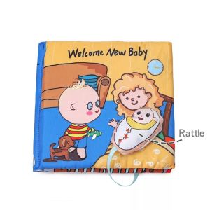 Welcome New Baby Soft Fabric Activity Cloth Book: Infant Toddler Kid Early Educational Cloth Book