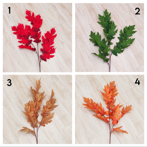Buket Papan Daun Maple Warna-warni Dekoratif 3 Cabang untuk Dekorasi Malam