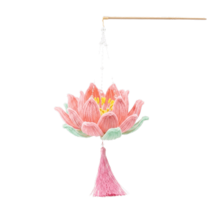 LIDIP Luminous Twisted Stick Lotus Flower Lantern Glowing 3D Handheld Lantern Material Set Chic Hanging Lamp Mid-Autumn Festival