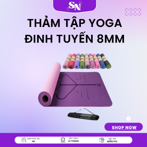 Thảm tập Yoga TPE 2 lớp cao cấp độ dày 8mm định tuyến chống trượt tốt độ đàn hồi cao Thảm Yoga Định Tuyến 8mm 2 Lớp Thảm tập Yoga TPE 2 lớp định tuyến