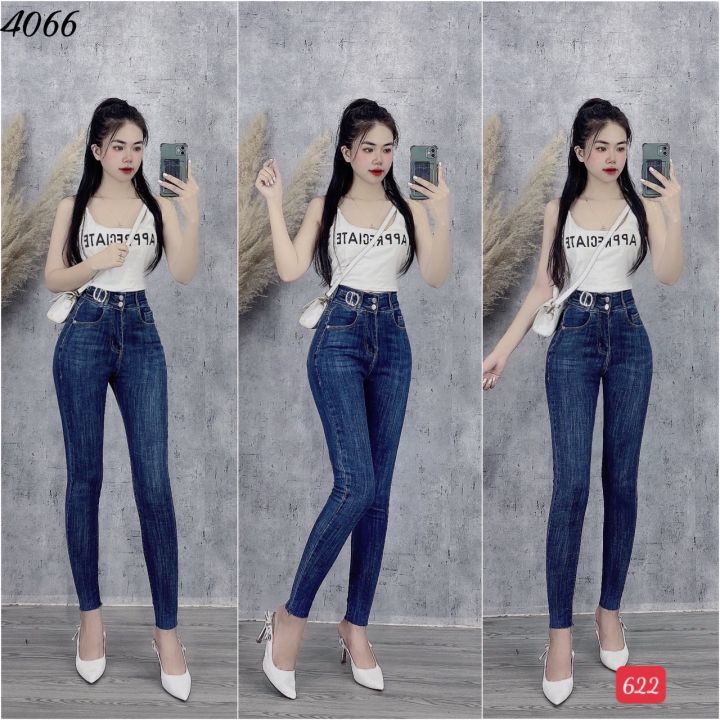 Quần jean nữ ôm body quần jeans nữ lưng cao co giãn quần bò nữ