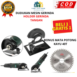 Adaptor Gerinda ke Circular Saw Dudukan Gerinda Bracket Tangan Circular Saw Stand Holder / Dudukan Gerinda Tangan Circular Saw Pemotong Kayu Stand Holder Lengkap Bonus 1 Mata Grinda