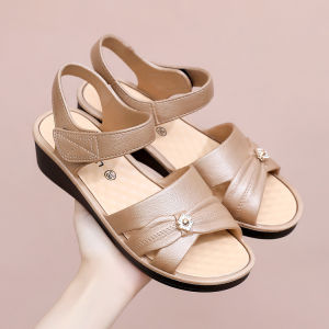 [Free Shipping] 2026 New Summer Sandals For Middle-Aged Women Breathable Comfortable With Soft Soles Casual Style Thick Soles And Non-Slip Design