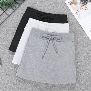 COD sweet and spicy wind drawstring sports hip skirt spring and summer new high waist casual skirt design gray sweater skirt 80412026 new product