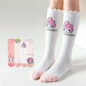 Tất Vớ Cotton Cổ Cao Hoạt Hình Kuromi Melody Kitty Cinnamoroll Losto Cho Bé Gái Siêu Hot (1-12 tuổi)