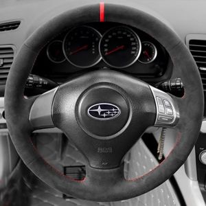Kaly Hand Stitched non-slip suede Car Steering Wheel Cover for Subaru Forester 2008-2012 Impreza Legacy 2008-2011 Z1H5K