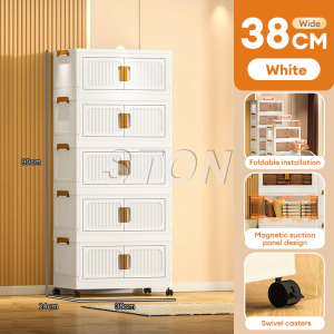 【Big Sale】STON Foldable Storage Cabinet For Clothes Organizer Wardrobe For Baby Home Cabinet Durabox With Wheels