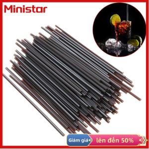 Ministar 100X Black Plastic Mini Cocktail Straws For Celebration Drinks Party Supplies