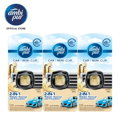 [Bundle of 3] Ambi Pur Car Mini Clip Vanilla Bliss Air Freshener 2.2ml