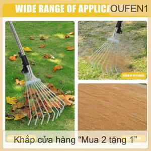 [COD] OUFEN1 Vườn cào cho quét lá nhiệm vụ nặng nề có thể thu vào cào cho bãi cỏ dụng cụ làm vườn cho sân bãi cỏ và cây bụi vườn giường