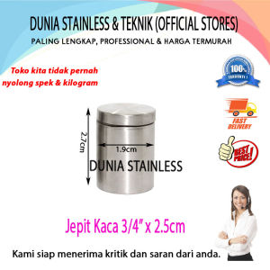 Jepit Kaca 3/4inch x 25cm aksesoris stainless