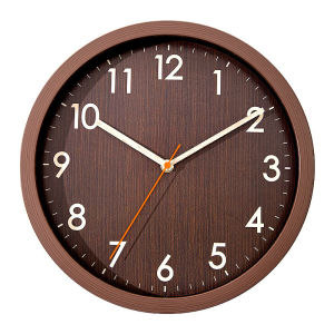 Household simple imitation wood grain hanging clocks and silent living room decorationFast shipping