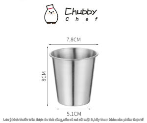 Ly inox trơn Hàn Quốc 304 Chubby Chef đơn giản sang trọng và an toàn cho sức khỏe