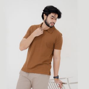 Kemeja Polo Hey Man Tanpa Kancing untuk Pria Casual