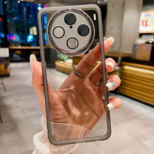 เคส2024 VivoX100สำหรับ Vivo X100 Pro X 100 5G เคสโทรศัพท์ฝาหลังอ่อนนุ่มชุบซิลิโคน TPU ยืดหยุ่นโปร่งใสกันกระแทกกันกระแทกแบบใสอะคริลิคเลนส์กล้องถ่ายรูปป้องกัน