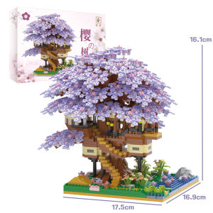 Mainan pohon sakura Blok Bangunan 2151Pcs Bunga Bricks DIY sakura Dekorasi Desktop