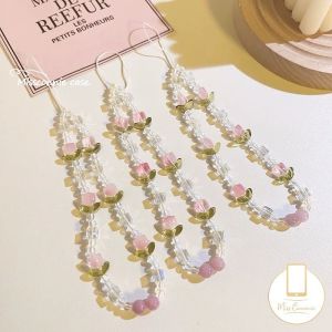 INS Tulip Bead Chain Hanging Rope Keychain Phone Chain Lanyard Anti-Lost Phone Case Wrist Strap