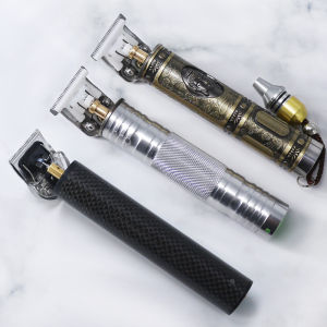 Newest T9 gold silver Hair Trimmer Rechargeable Electric Hair Clipper Mens Cordless Haircut Titanium steel blade clipper