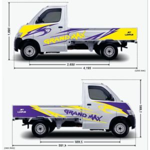 054 sticker cutting mobil Daihatsu pickup GRAND MAX motor terbaru