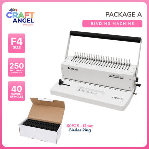 Plastic Comb Binding Machine Officom C40M F4 Heavy Duty 24 Holes Paper Puncher Binder