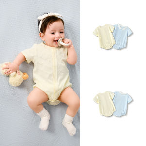 Balabala quần áo sơ sinh áo liền quần trẻ em tam giác bông hai mảnh mùa hè 2025