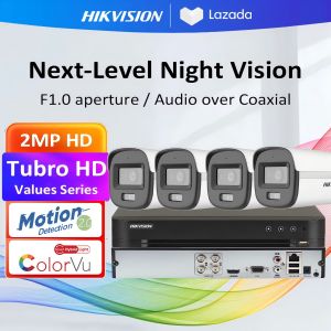 Hikvisions new 2MP/5MP intelligent hybrid light source and COLORVU fixed bullet camera equipped with audio closed-circuit television camera IP67 waterproof software package