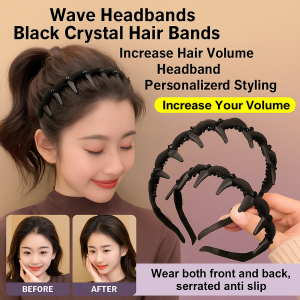 ✨New Style Of Diamond Velvet Headband For Women High Top Wave Tooth Design No Slipping For Loose Hair All-match Headwear For Going Out