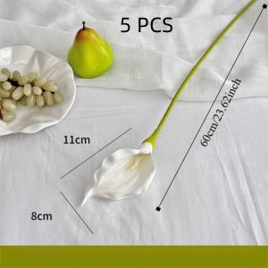 EPNER White Artificial Calla Lily Flowers Simulation 75 Cm Fake Flower EVA Faux Plants Wedding