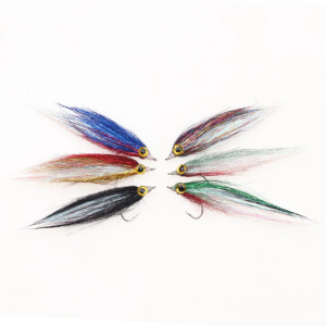 6PCS nhân tạo câu cá bay thực tế Mồi câu cá mồi cho cá hồi bay Bộ Mồi câu băng Dub Minnow bay với móc